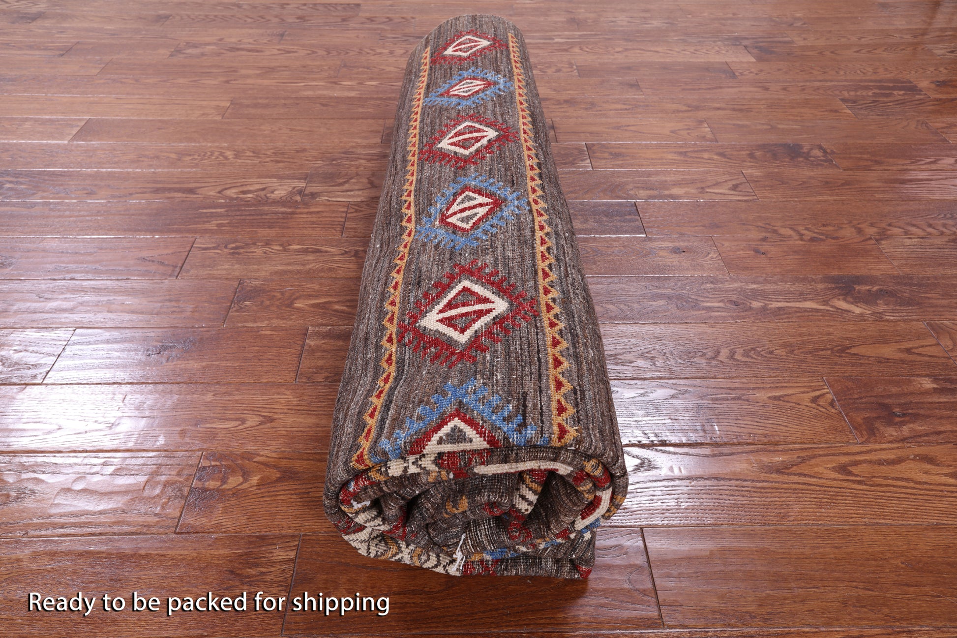 Brown Tribal Persian Gabbeh Hand Knotted Wool Rug - 8' 1" X 10' 2" - Golden Nile