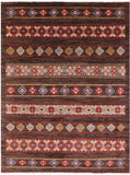 Brown Tribal Persian Gabbeh Hand Knotted Wool Rug - 8' 1" X 10' 2" - Golden Nile