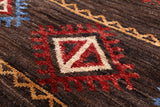Brown Tribal Persian Gabbeh Hand Knotted Wool Rug - 8' 1" X 10' 2" - Golden Nile