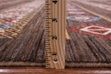 Brown Tribal Persian Gabbeh Hand Knotted Wool Rug - 8' 1" X 10' 2" - Golden Nile