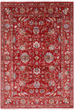 Red Peshawar Handmade Wool Rug - 6' 9" X 9' 7" - Golden Nile