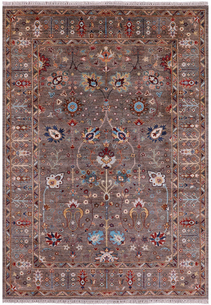 Peshawar Hand Knotted Wool Rug - 5' 8" X 8' 1" - Golden Nile