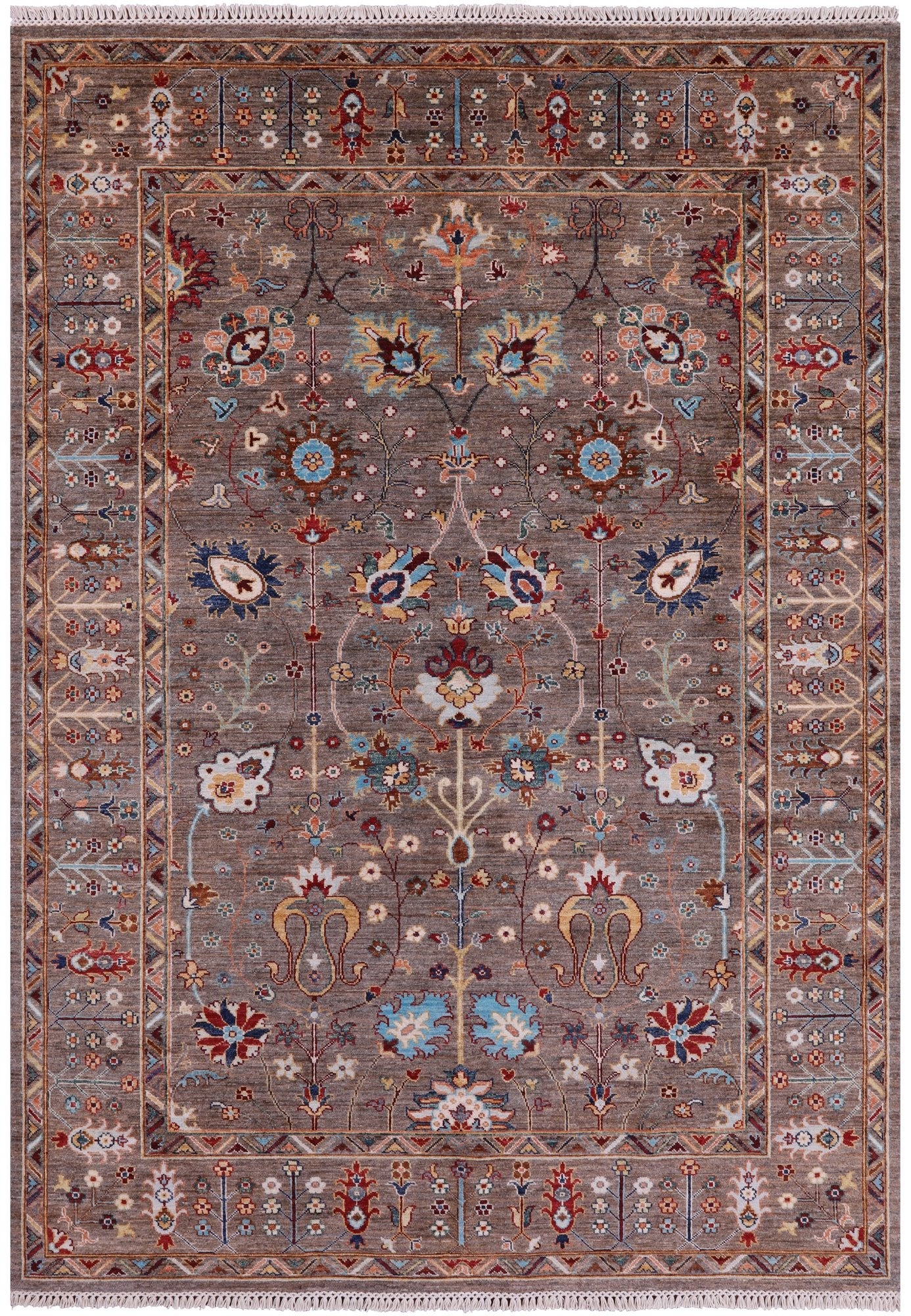 Peshawar Hand Knotted Wool Rug - 5' 8" X 8' 1" - Golden Nile