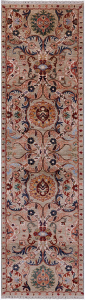 Persian Tabriz Hand Knotted Wool Runner Rug - 2' 7" X 9' 9" - Golden Nile