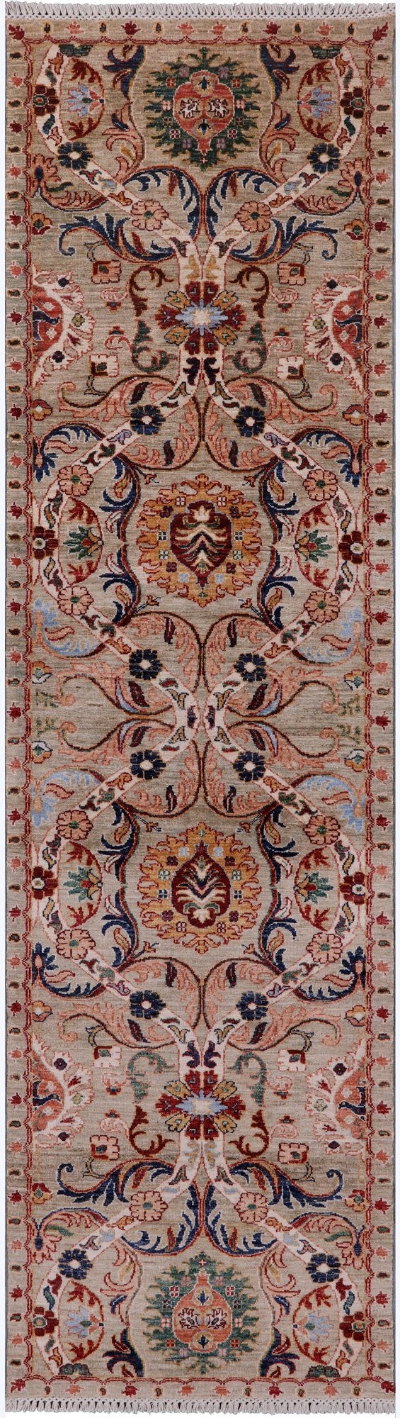 Persian Tabriz Hand Knotted Wool Runner Rug - 2' 7" X 9' 9" - Golden Nile