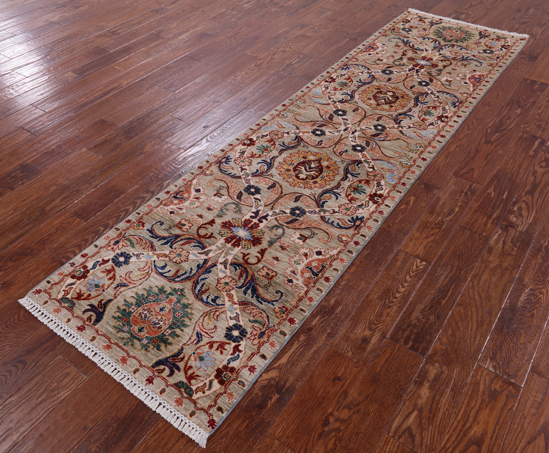 Persian Tabriz Hand Knotted Wool Runner Rug - 2' 7" X 9' 9" - Golden Nile