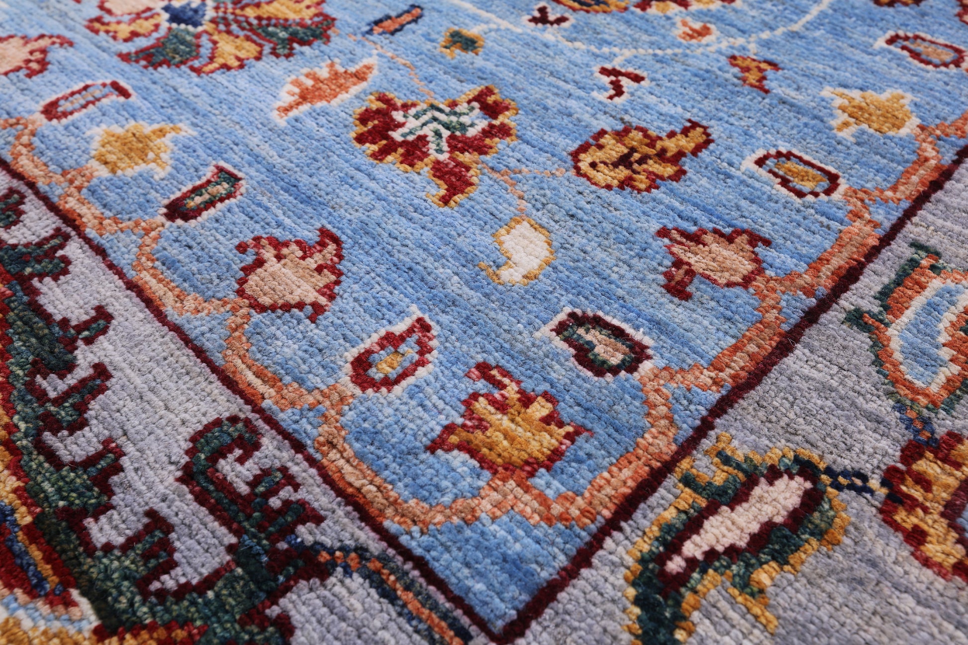 Blue Persian Tabriz Hand Knotted Wool Runner Rug - 2' 8" X 9' 10" - Golden Nile