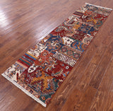 Super Kazak Hand Knotted Wool Runner Rug - 2' 7" X 9' 3" - Golden Nile