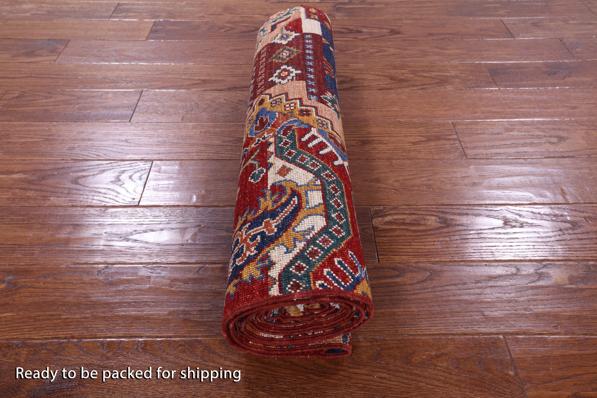 Super Kazak Hand Knotted Wool Runner Rug - 2' 7" X 9' 3" - Golden Nile
