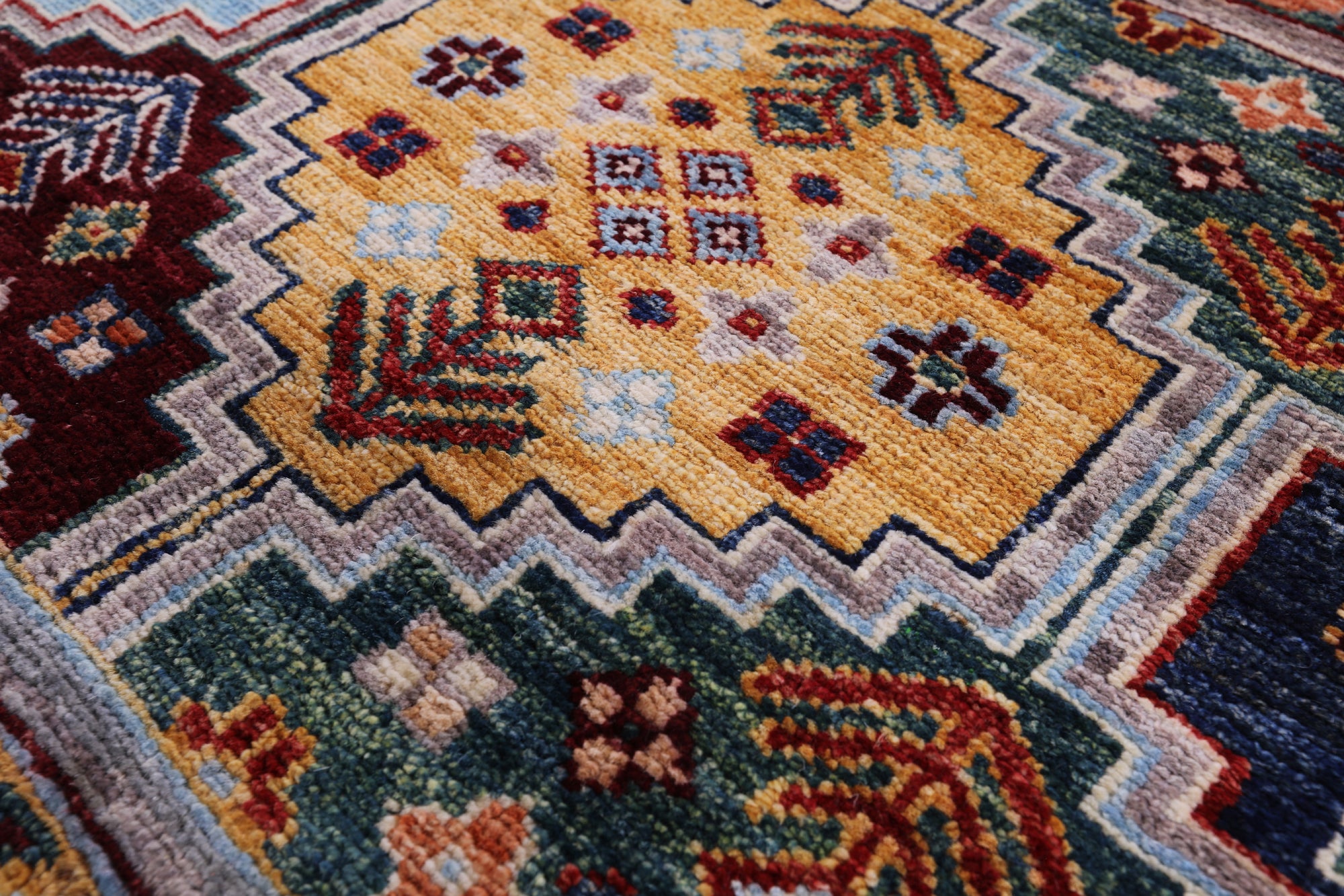 Blue Khorjin Persian Gabbeh Hand Knotted Wool Rug - 8' 1" X 11' 4" - Golden Nile