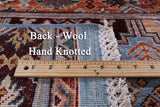 Blue Khorjin Persian Gabbeh Hand Knotted Wool Rug - 8' 1" X 11' 4" - Golden Nile