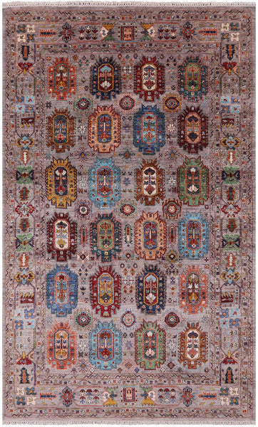 Turkmen Ersari Hand Knotted Wool Rug - 6' 5" X 10' 10" - Golden Nile