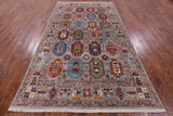 Turkmen Ersari Hand Knotted Wool Rug - 6' 5" X 10' 10" - Golden Nile