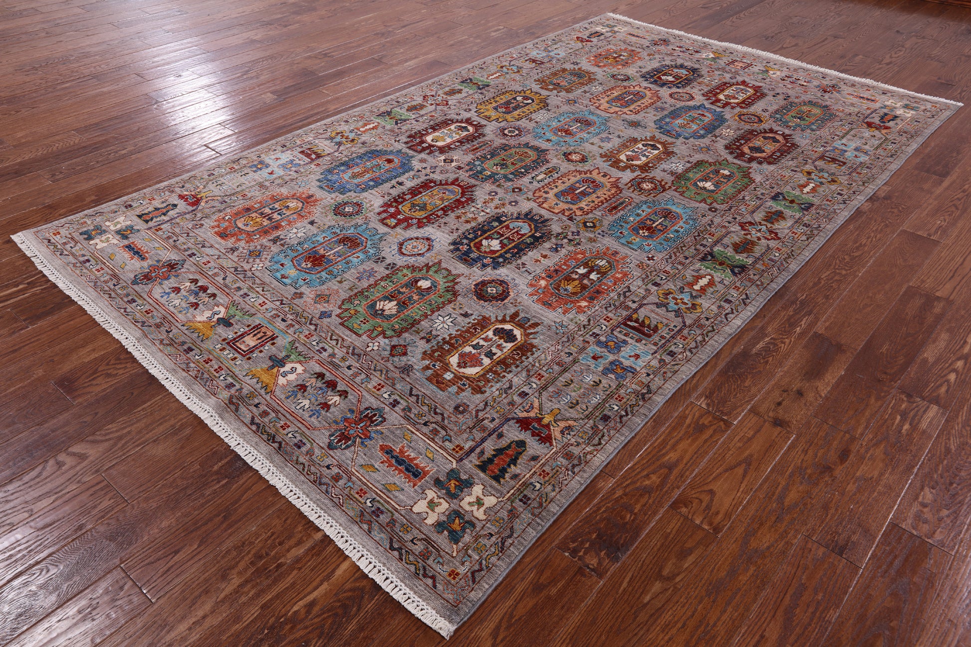 Turkmen Ersari Hand Knotted Wool Rug - 6' 5" X 10' 10" - Golden Nile
