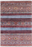 Khorjin Persian Gabbeh Hand Knotted Wool Rug - 5' 0" X 7' 1" - Golden Nile