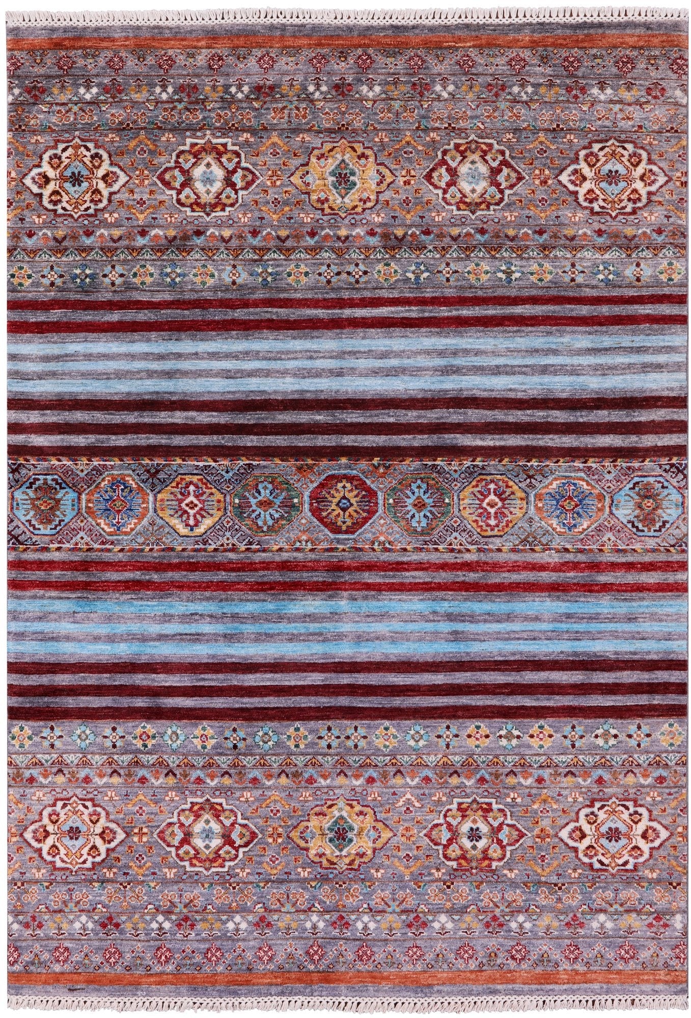 Khorjin Persian Gabbeh Hand Knotted Wool Rug - 5' 0" X 7' 1" - Golden Nile