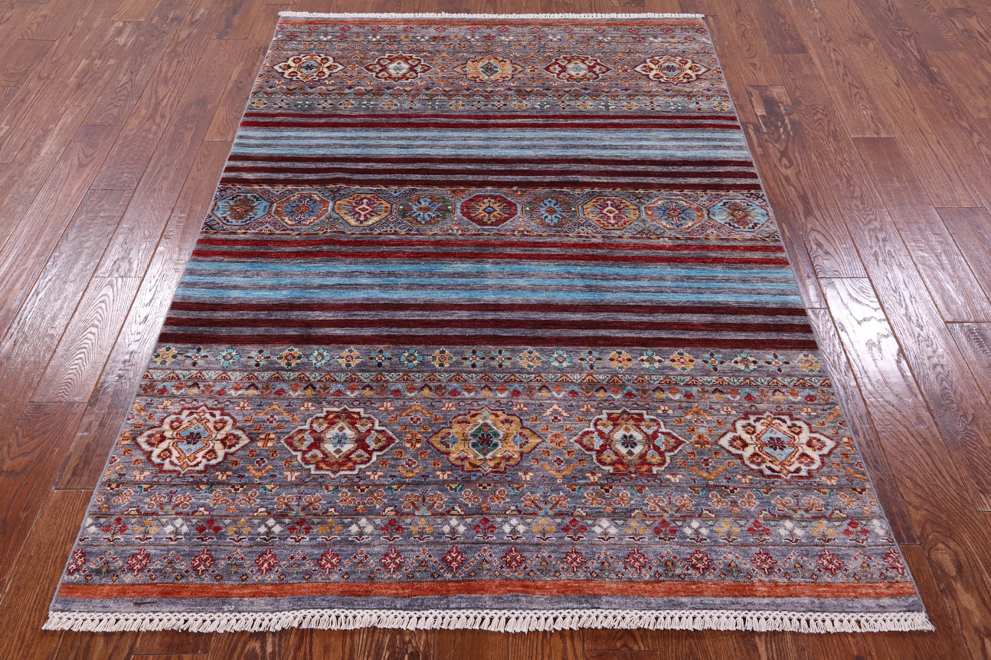 Khorjin Persian Gabbeh Hand Knotted Wool Rug - 5' 0" X 7' 1" - Golden Nile
