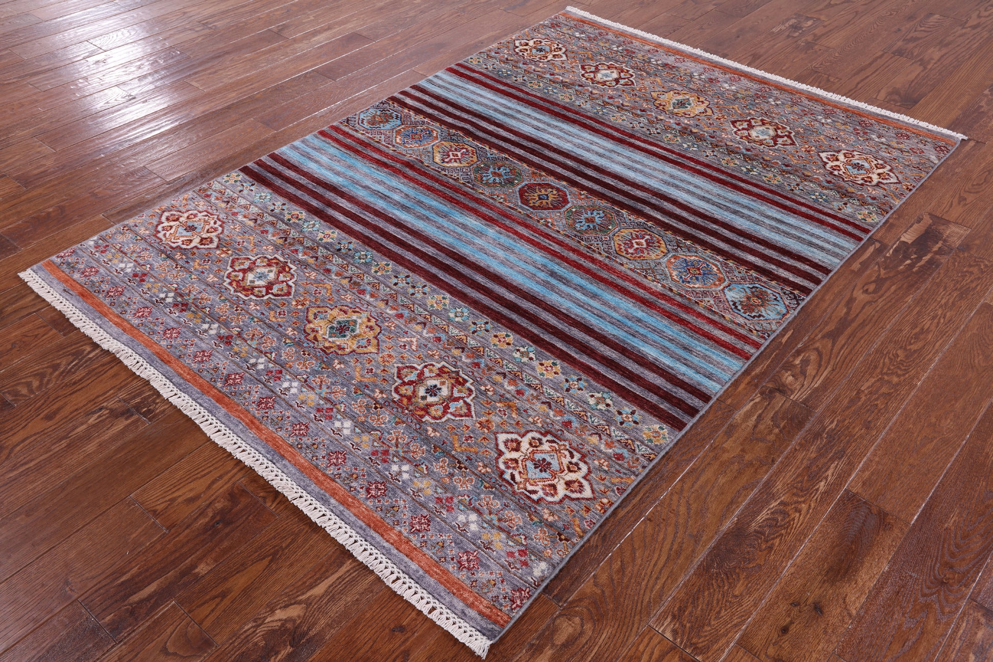 Khorjin Persian Gabbeh Hand Knotted Wool Rug - 5' 0" X 7' 1" - Golden Nile