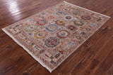 Turkmen Ersari Hand Knotted Wool Rug - 5' 0" X 6' 8" - Golden Nile