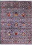 Peshawar Hand Knotted Wool Rug - 5' 1" X 6' 11" - Golden Nile