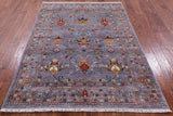 Peshawar Hand Knotted Wool Rug - 5' 1" X 6' 11" - Golden Nile