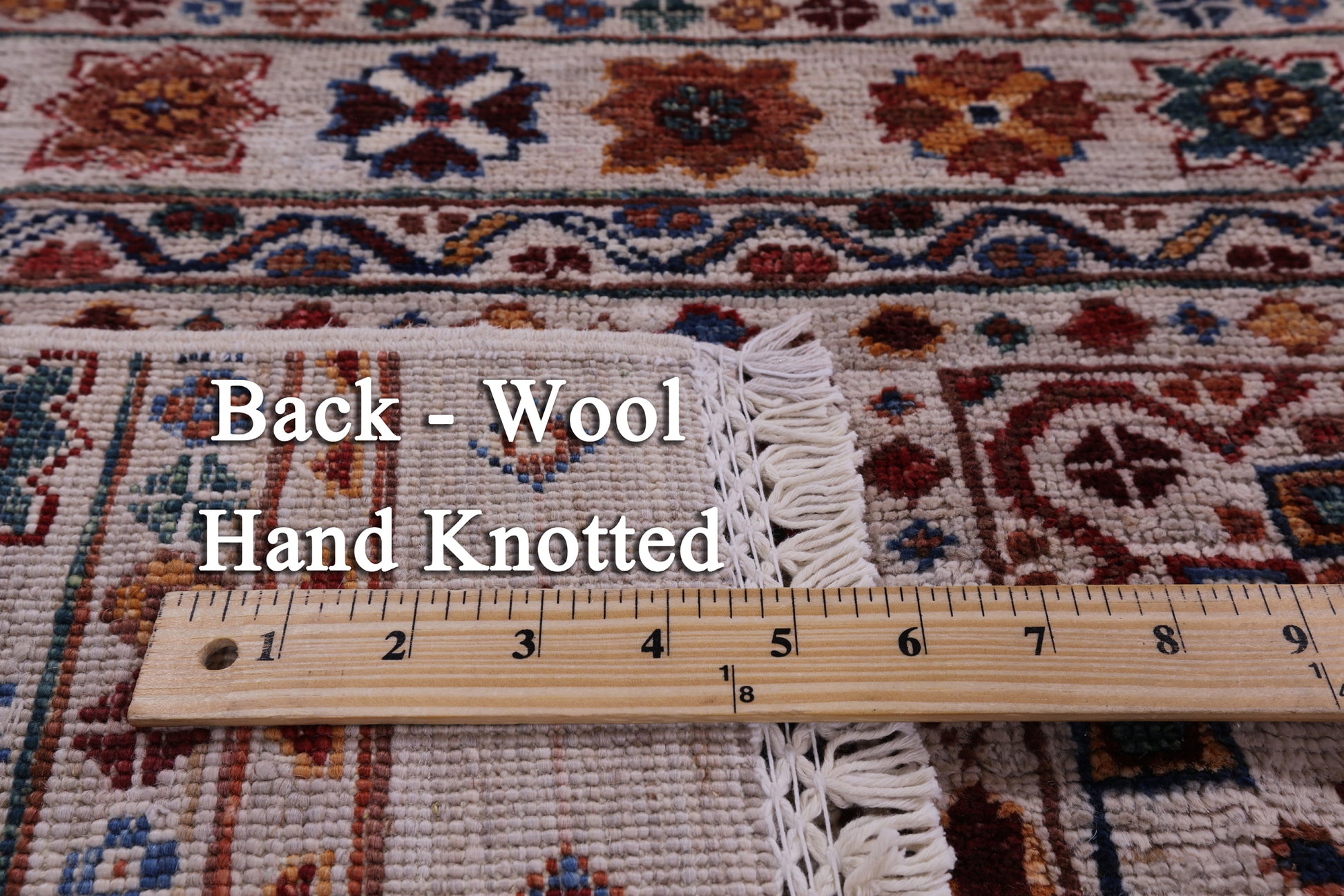 Ivory Khorjin Persian Gabbeh Hand Knotted Wool Rug - 5' 9" X 8' 6" - Golden Nile