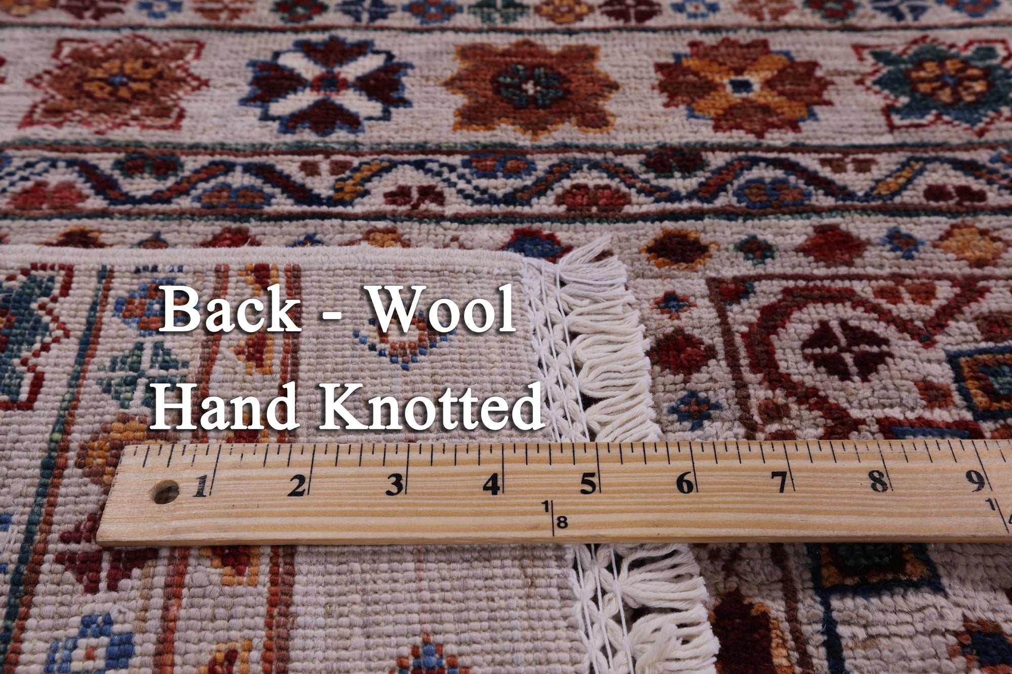 Ivory Khorjin Persian Gabbeh Hand Knotted Wool Rug - 5' 9" X 8' 6" - Golden Nile