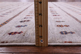 Ivory Khorjin Persian Gabbeh Hand Knotted Wool Rug - 5' 9" X 8' 6" - Golden Nile