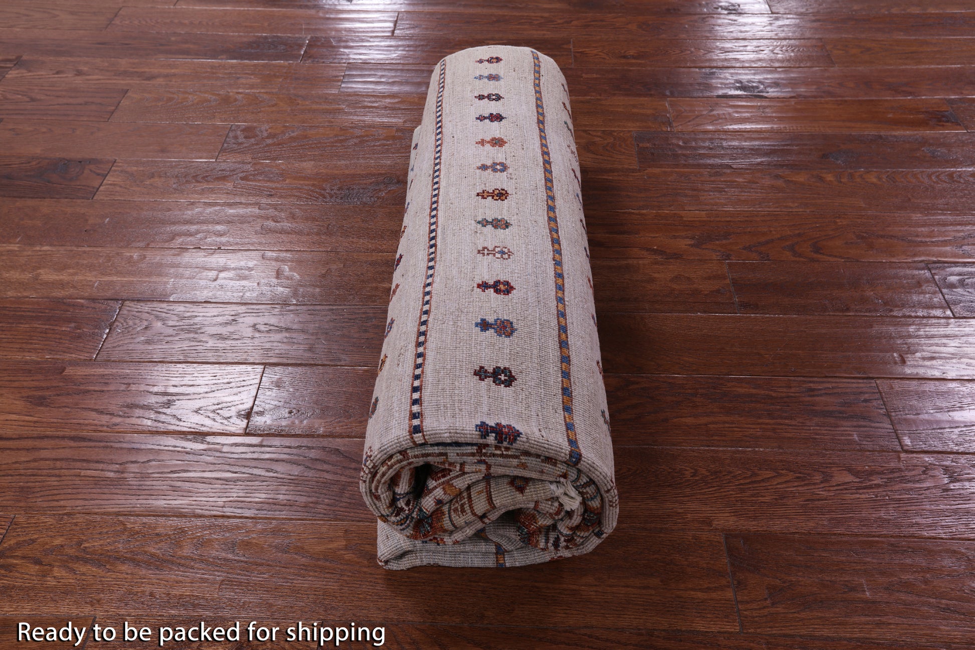 Ivory Khorjin Persian Gabbeh Hand Knotted Wool Rug - 5' 9" X 8' 6" - Golden Nile