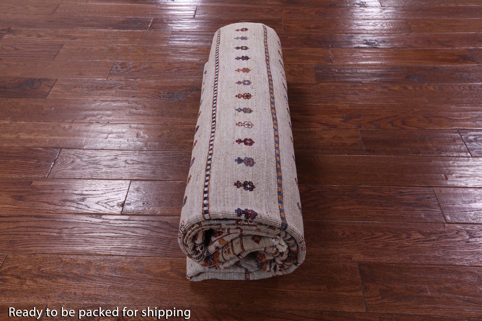 Ivory Khorjin Persian Gabbeh Hand Knotted Wool Rug - 5' 9" X 8' 6" - Golden Nile