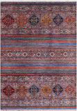 Khorjin Persian Gabbeh Hand Knotted Wool Rug - 5' 10" X 8' 4" - Golden Nile