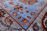 Blue Peshawar Hand Knotted Wool Runner Rug - 2' 10" X 9' 10" - Golden Nile