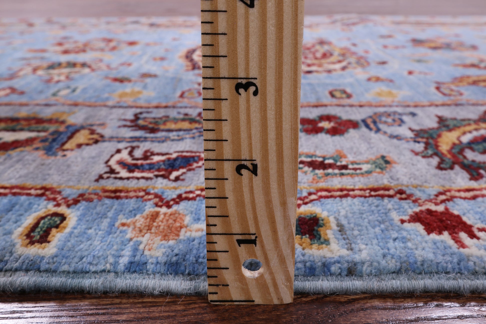 Blue Peshawar Hand Knotted Wool Runner Rug - 2' 10" X 9' 10" - Golden Nile