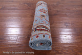 Blue Peshawar Hand Knotted Wool Runner Rug - 2' 10" X 9' 10" - Golden Nile
