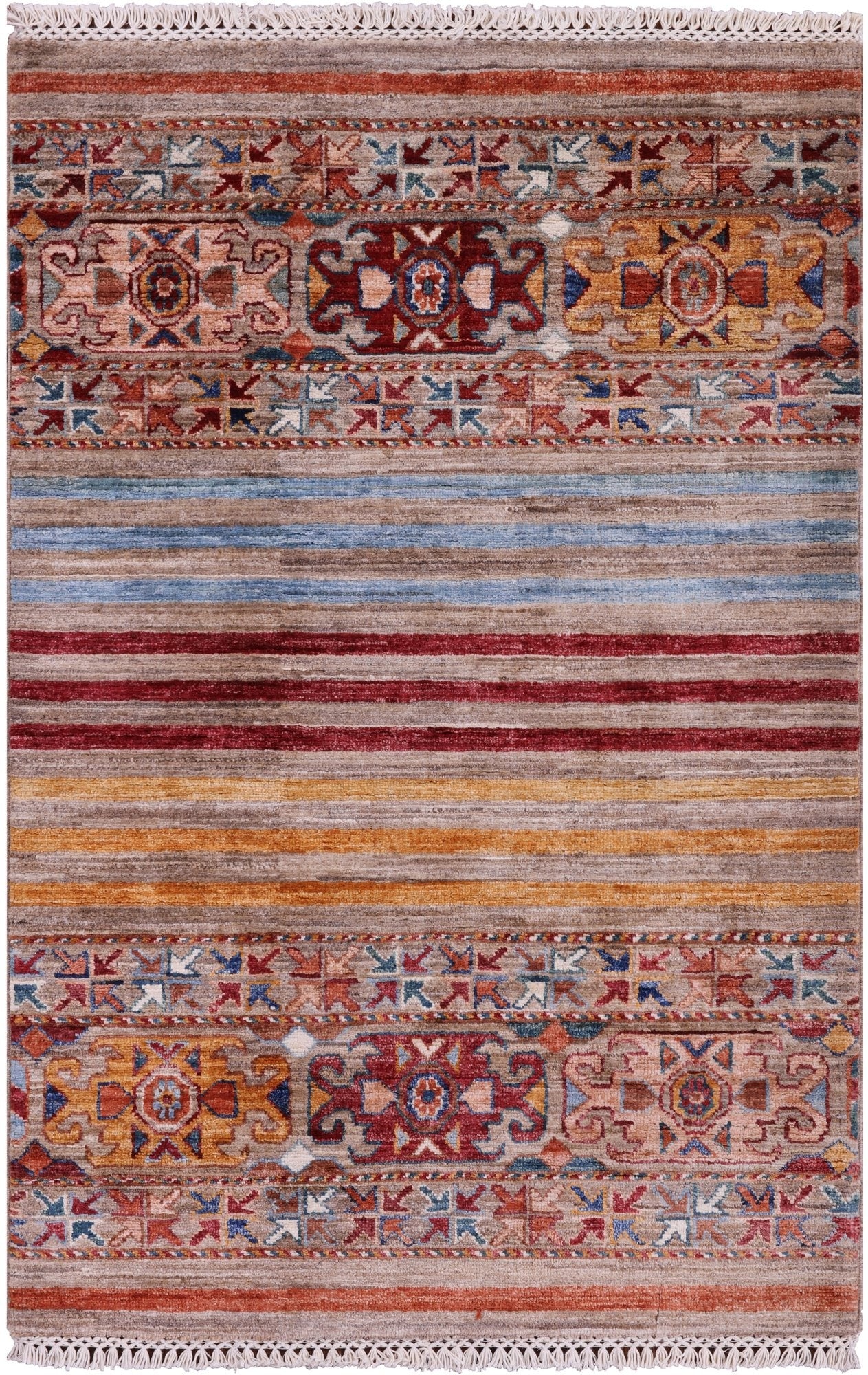 Khorjin Persian Gabbeh Hand Knotted Wool Rug - 2' 8" X 4' 0" - Golden Nile
