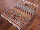 Khorjin Persian Gabbeh Hand Knotted Wool Rug - 2' 8" X 4' 0" - Golden Nile