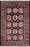Brown Turkmen Ersari Hand Knotted Wool Rug - 6' 7" X 10' 1" - Golden Nile