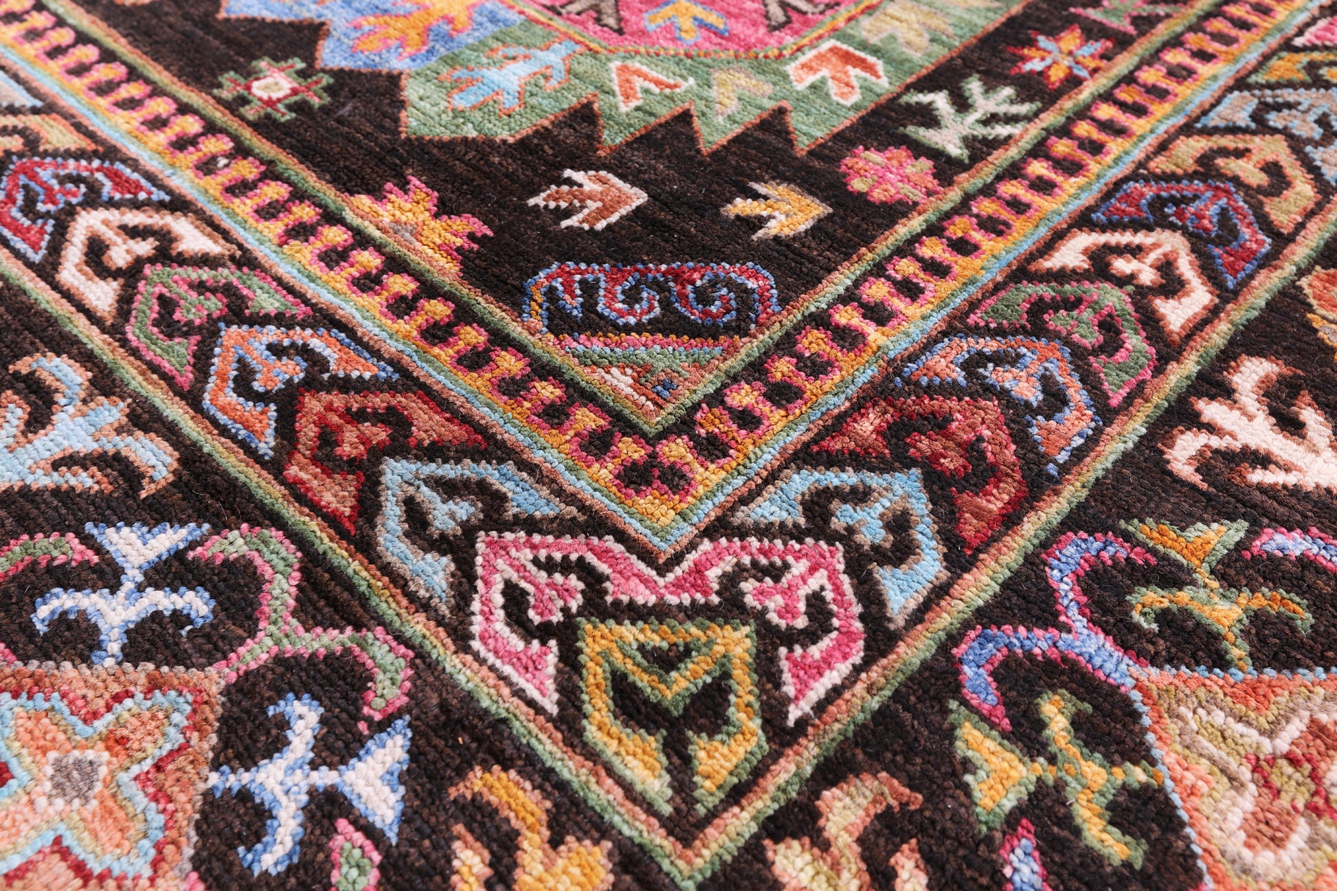 Brown Turkmen Ersari Hand Knotted Wool Rug - 6' 7" X 10' 1" - Golden Nile