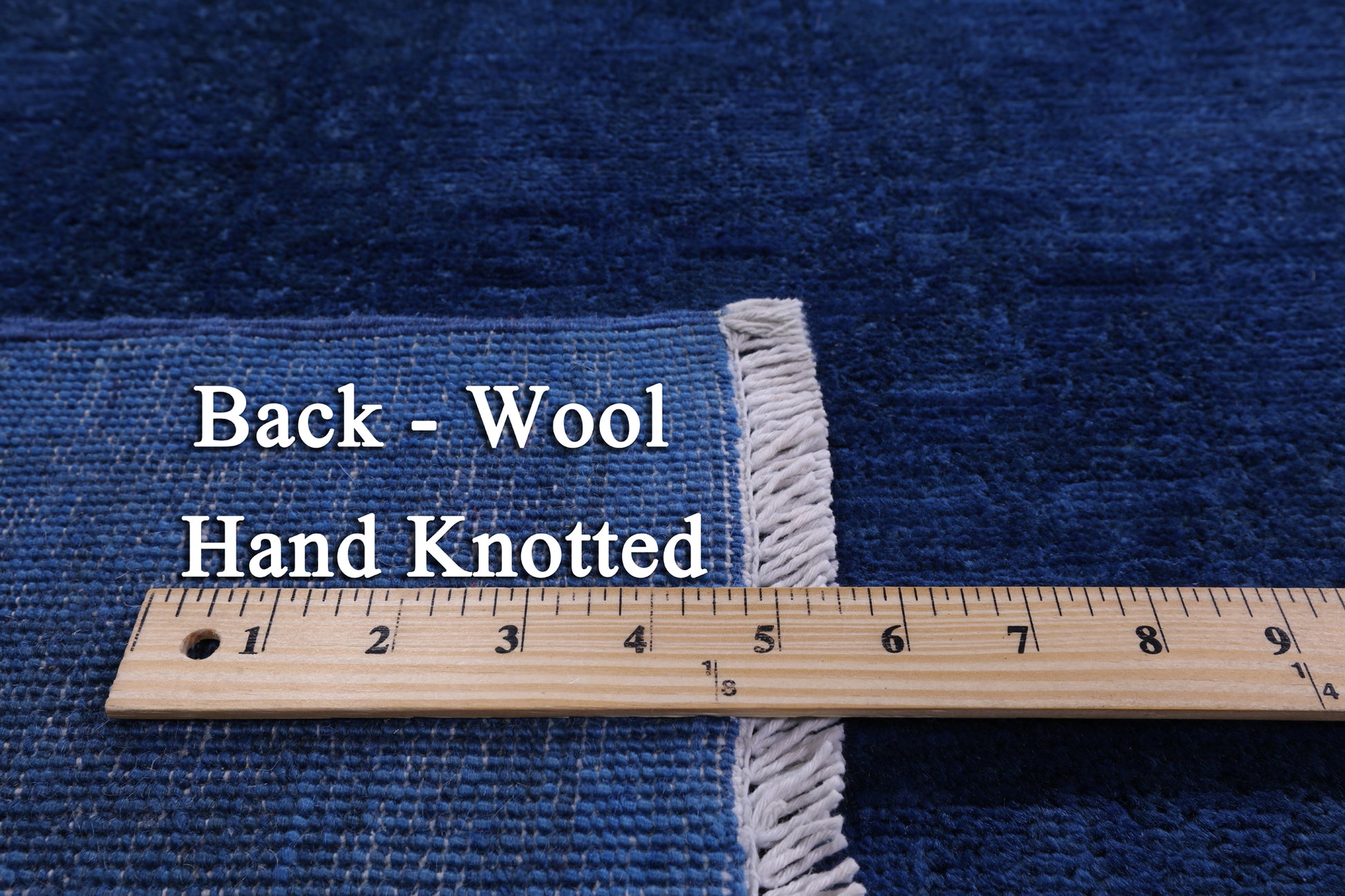 Blue Full Pile Overdyed Hand Knotted Wool Rug - 9' 10" X 13' 8" - Golden Nile