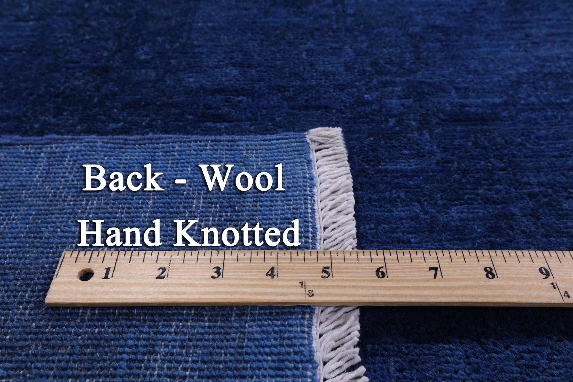Blue Full Pile Overdyed Hand Knotted Wool Rug - 9' 10" X 13' 8" - Golden Nile