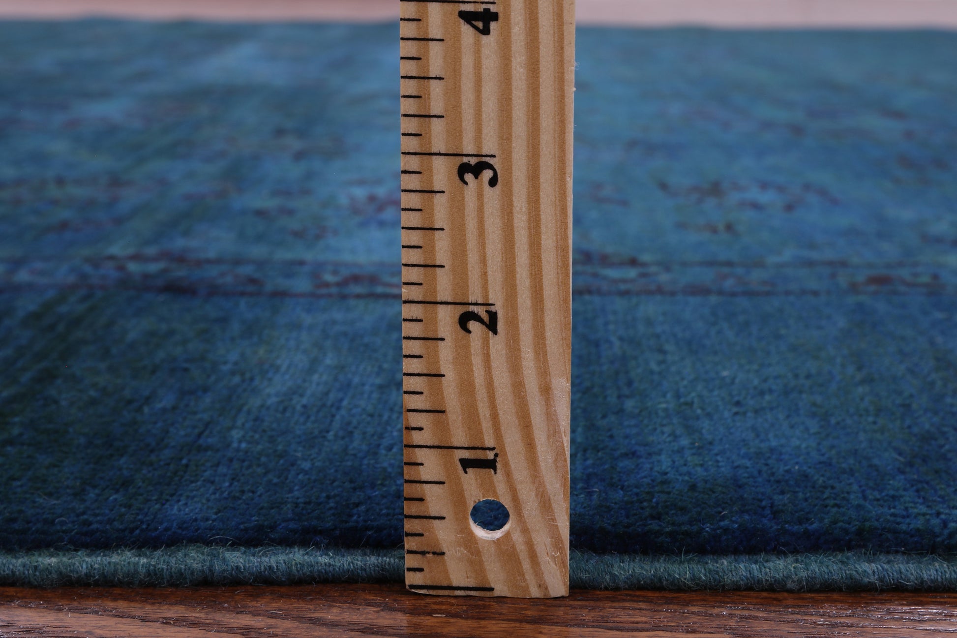 Blue Full Pile Overdyed Hand Knotted Wool Rug - 6' 9" X 9' 6" - Golden Nile