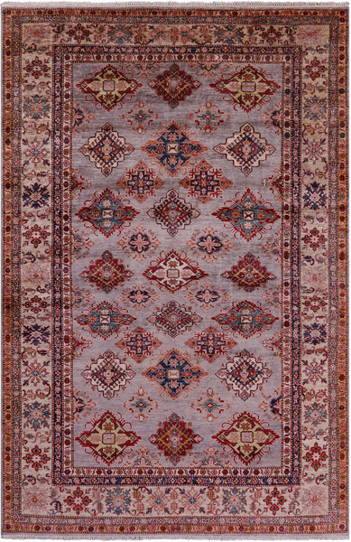 Super Kazak Hand Knotted Wool Rug - 6' 10" X 10' 5" - Golden Nile