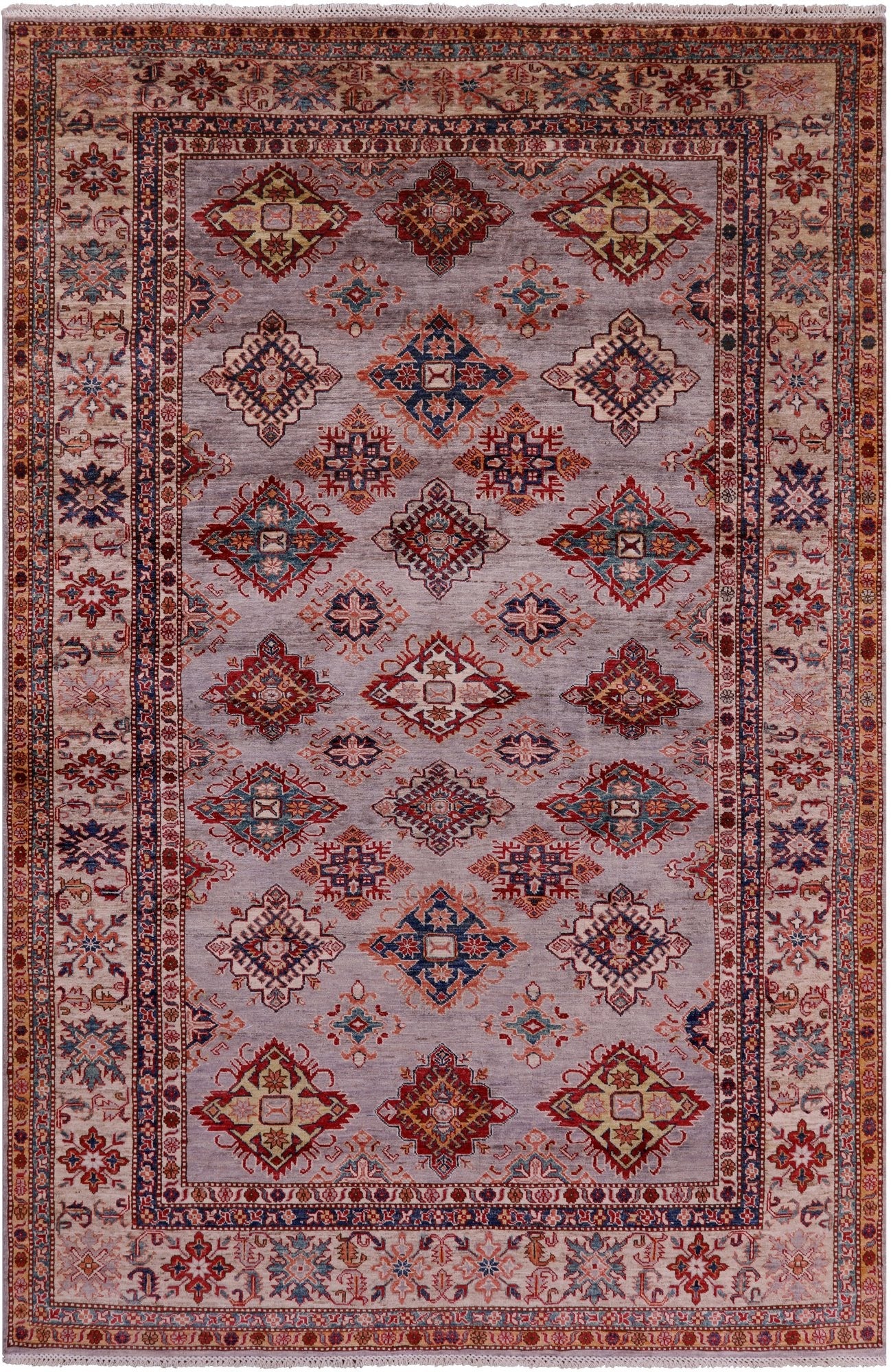 Super Kazak Hand Knotted Wool Rug - 6' 10" X 10' 5" - Golden Nile