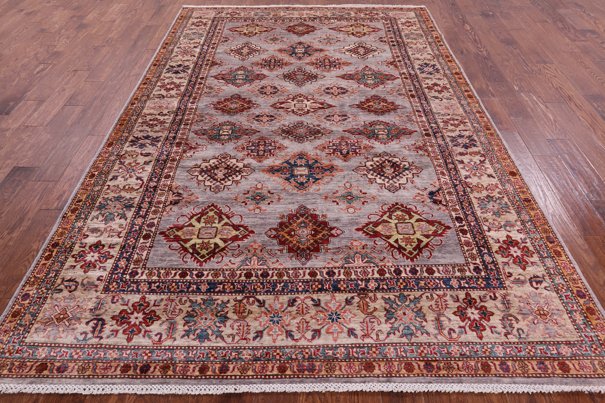 Super Kazak Hand Knotted Wool Rug - 6' 10" X 10' 5" - Golden Nile