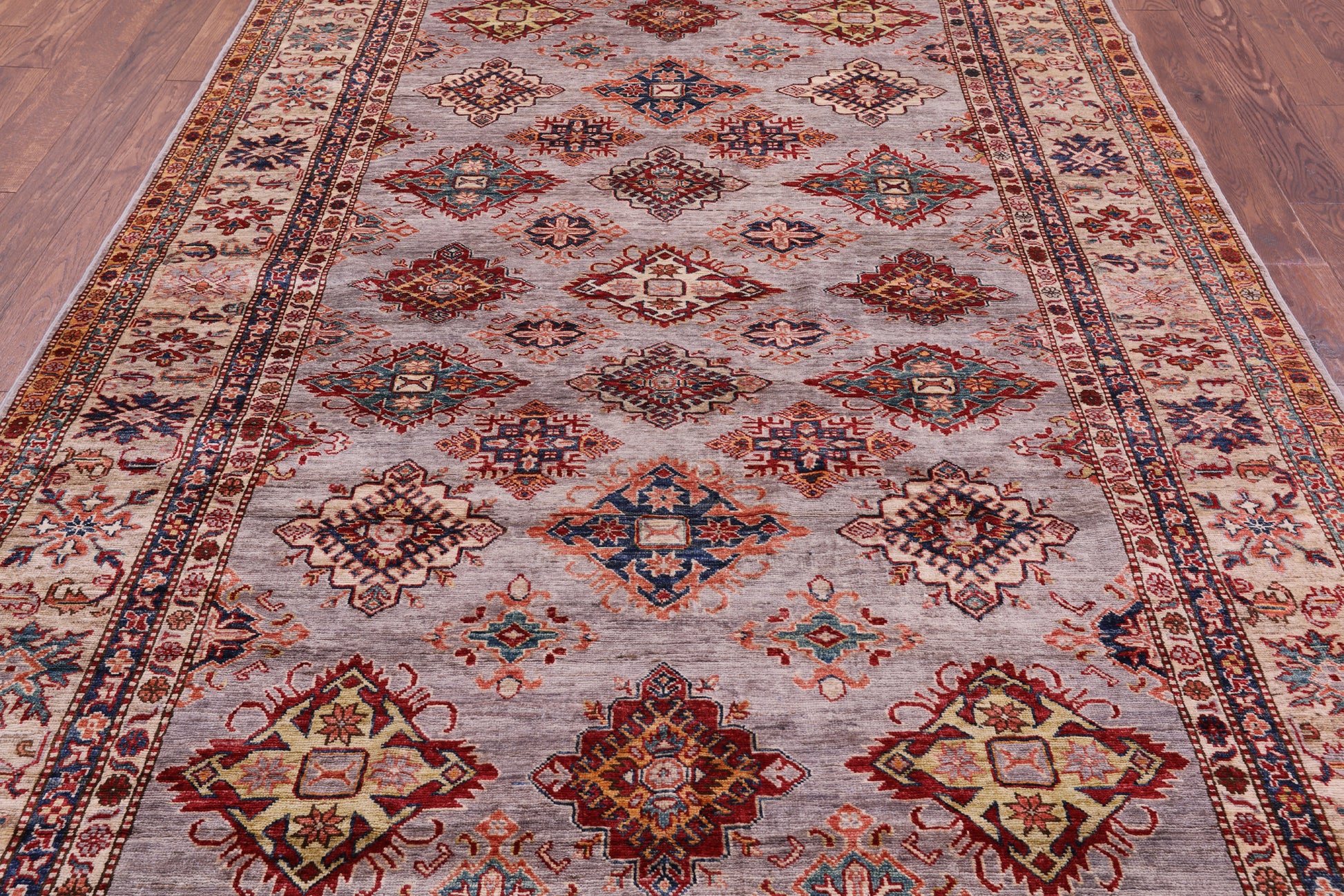 Super Kazak Hand Knotted Wool Rug - 6' 10" X 10' 5" - Golden Nile