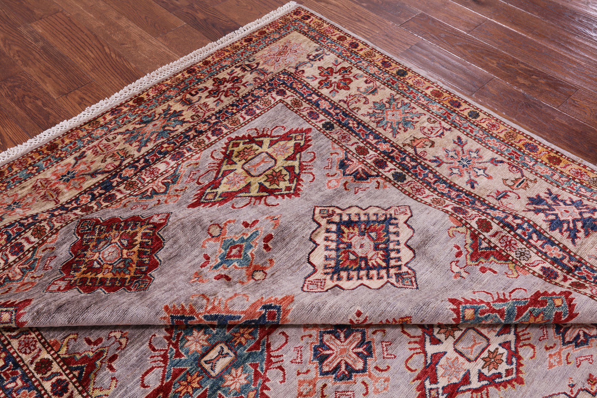 Super Kazak Hand Knotted Wool Rug - 6' 10" X 10' 5" - Golden Nile