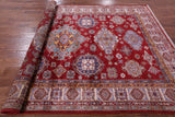 Red Super Kazak Hand Knotted Wool Rug - 6' 6" X 9' 8" - Golden Nile