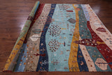 Tribal Persian Gabbeh Hand Knotted Wool Rug - 9' 3" X 11' 10" - Golden Nile