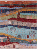 Tribal Persian Gabbeh Hand Knotted Wool Rug - 9' 3" X 11' 10" - Golden Nile