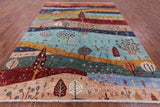 Tribal Persian Gabbeh Hand Knotted Wool Rug - 9' 3" X 11' 10" - Golden Nile